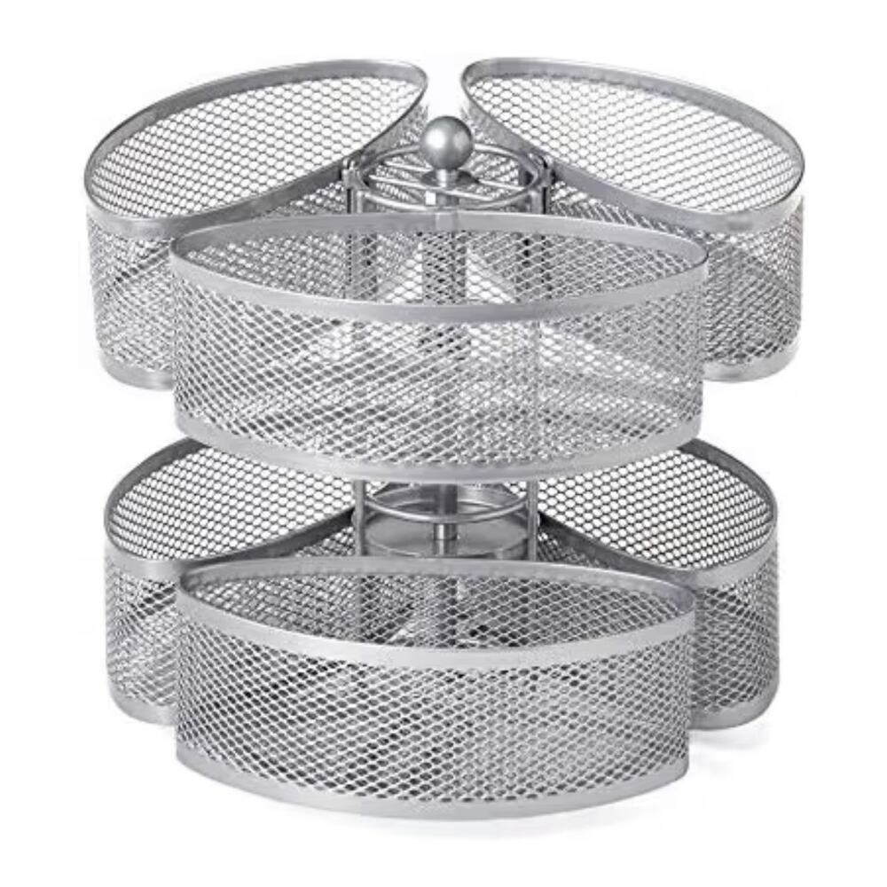 NIB Nifty Organizing Carousel SILVER, Spins 360, Cosmetic / Desk Storage